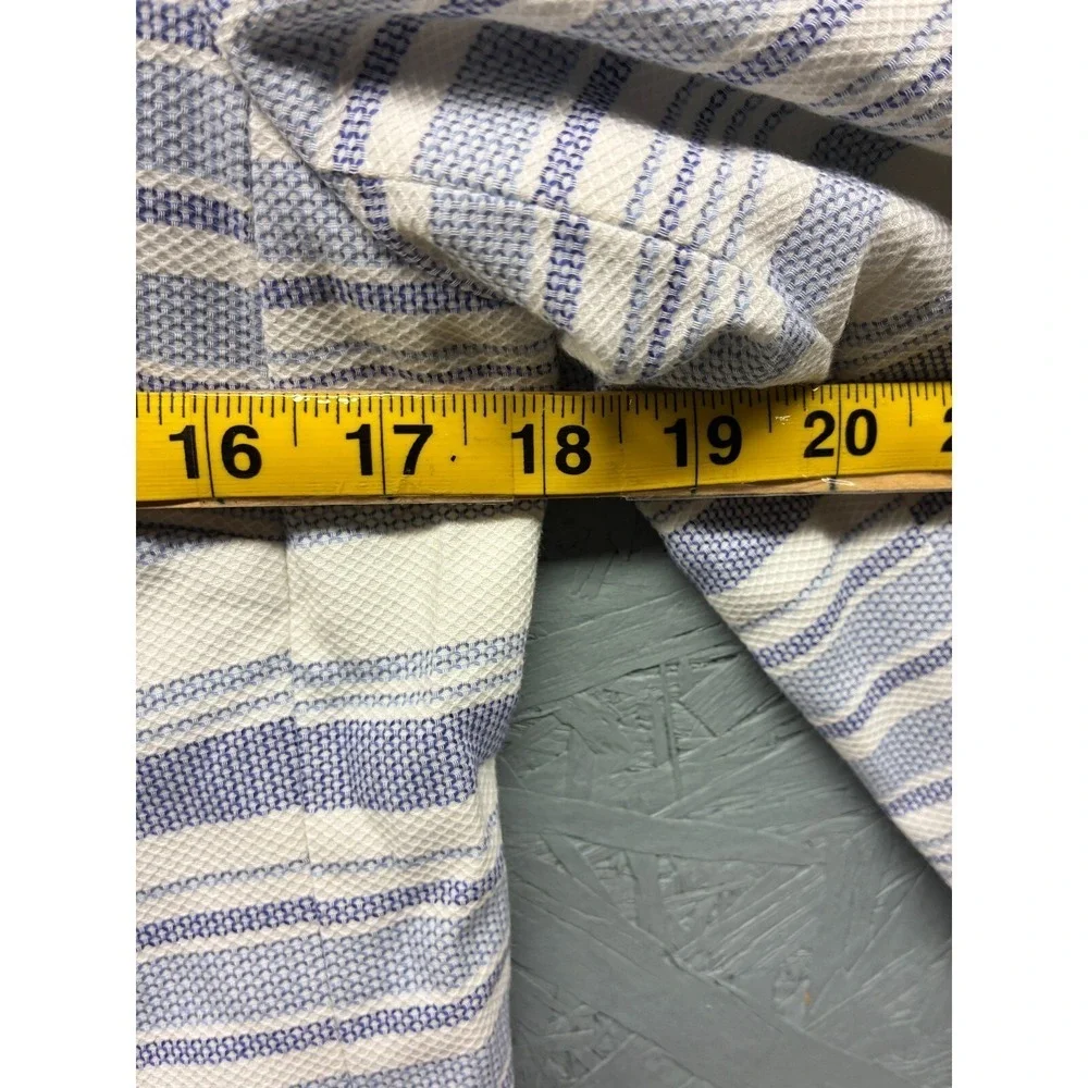 Talbots Biscay Open-Front Jacket Women's 8P Blue White Striped Blazer Office - Picture 8 of 10